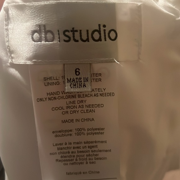 White Strapless long chiffon gown size 6 “DB Studio” “ David’s Bridal ” NWT - Picture 9 of 10